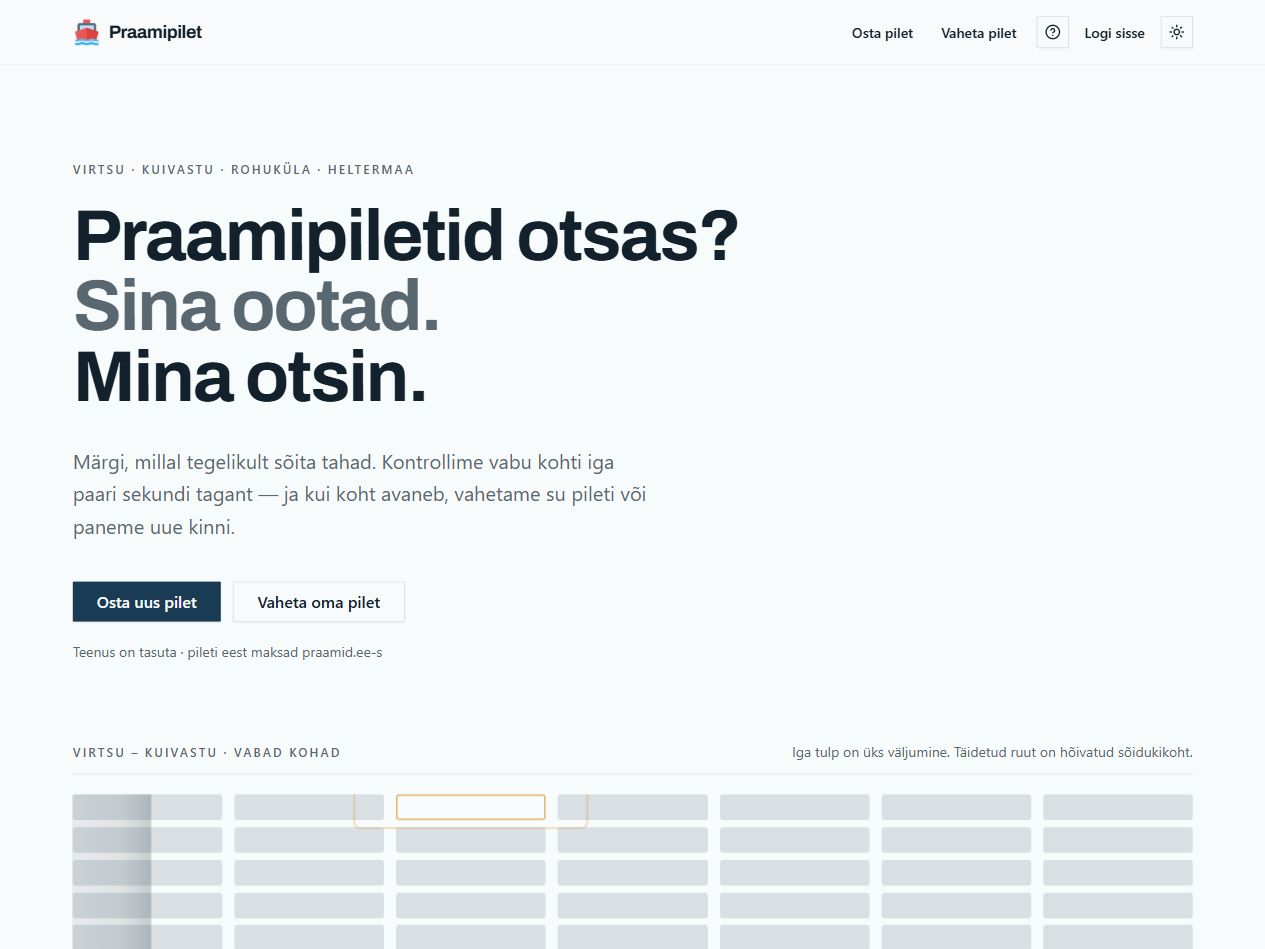Praamipilet — automated ferry ticket search